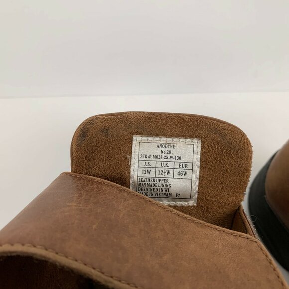 Anodyne Shoes Mens Size 13 W Brown Strap On Leather Orthopedic Diabetic Comfort main image 4